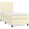 vidaXL Sommier &agrave; lattes de lit avec matelas Cr&egrave;me 80x200 cm Similicuir