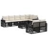 vidaXL Ensemble de canap&eacute; de jardin 9 pcs Noir et blanc cr&egrave;me