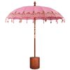 vidaXL Parasol balinais avec base Rose et Marron &Oslash; 210-220 cm