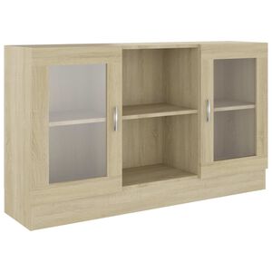 vidaXL Armoire &agrave; vitrine Ch&ecirc;ne sonoma 120x30,5x70 cm Bois d'ing&eacute;nierie