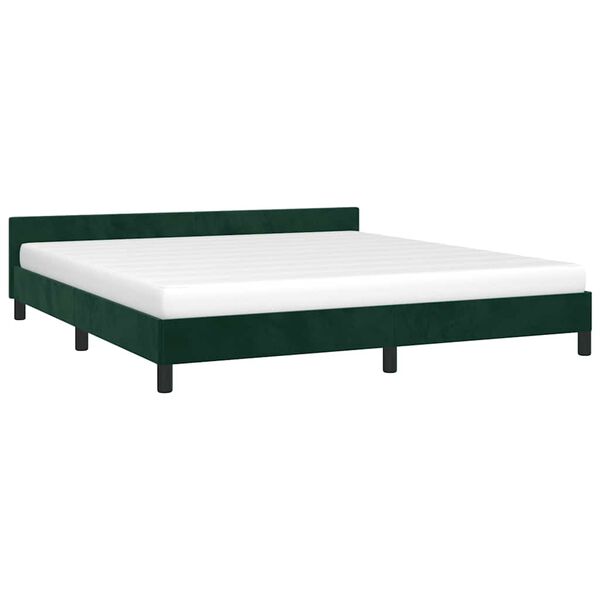 vidaXL Cadre de lit sans matelas vert fonc&eacute; 160x200 cm velours