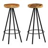 vidaXL Chaises de bar lot de 2 bois de manguier solide
