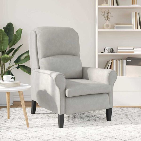 vidaXL fauteuil Gris clair 76 x 94 x 102 cm Microfibre
