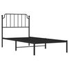vidaXL Cadre de lit m&eacute;tal sans matelas avec t&ecirc;te de lit noir 90x200 cm