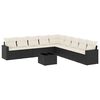 vidaXL Salon de jardin 10 pcs avec coussins noir r&eacute;sine tress&eacute;e