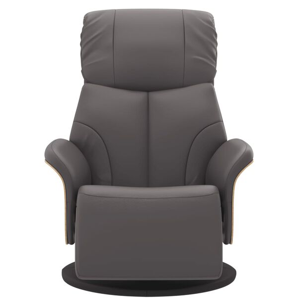 vidaXL Fauteuil inclinable avec repose-pieds gris similicuir