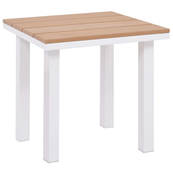 vidaXL Chaise longue avec table Aluminium WPC Marron