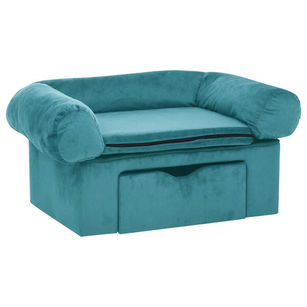 vidaXL Canap&eacute; pour chien Turquoise 75 x 50 x 38cm Peluche