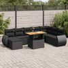 vidaXL Salon de jardin 9 pcs avec coussins noir r&eacute;sine tress&eacute;e