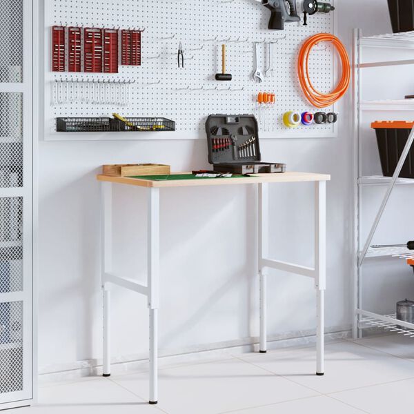 vidaXL &Eacute;tabli 100x60x(71,5-98) cm bois massif de h&ecirc;tre rectangulaire