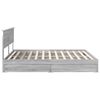 vidaXL Lit de Rangement Gris Sonoma 200 x 200 cm Bois d'ing&eacute;nierie