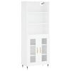 vidaXL Buffet haut Blanc 69,5x34x180 cm Bois d'ing&eacute;nierie