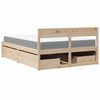 vidaXL Lit avec tiroirs et matelas 140x190 cm bois massif de pin