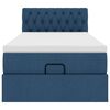 vidaXL Cadre de lit ottoman avec matelas bleu 90x190 cm tissu