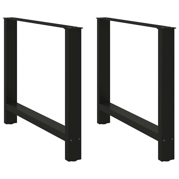 vidaXL Pieds de table à manger Noir 2 pièces 100x(72-73) cm Acier