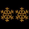vidaXL Flocons de neige de No&euml;l avec LED 2 pcs Blanc chaud 59x59 cm