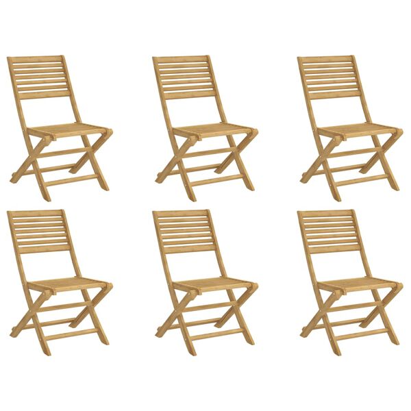 vidaXL Chaises pliables de jardin lot de 6 bois massif d'acacia