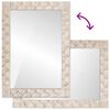 vidaXL Miroir de salle de bain Finition Lavage Blanc 50 x 70 x 2,5 cm