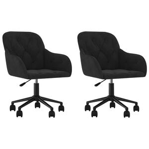 vidaXL Chaises pivotantes &agrave; manger lot de 2 Noir Velours