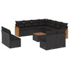 vidaXL Salon de jardin 12 pcs avec coussins noir r&eacute;sine tress&eacute;e