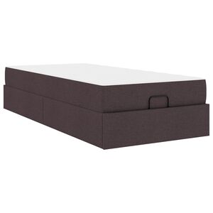 vidaXL Cadre de lit avec matelas 2 pi&egrave;ces Tan tissu