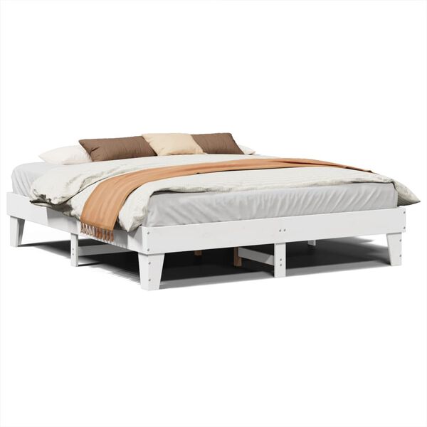 vidaXL Cadre de lit sans matelas blanc 180x200 cm bois massif de pin