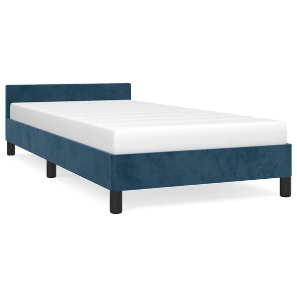 vidaXL Cadre de lit sans matelas bleu fonc&eacute; 80x200 cm velours