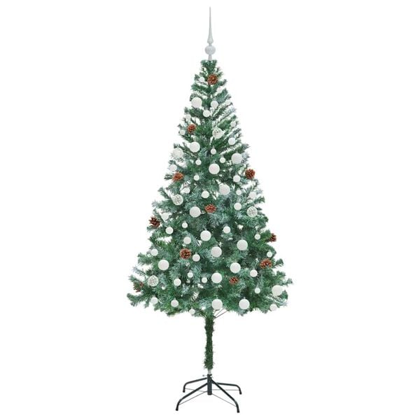 vidaXL Sapin de No&euml;l artificiel avec 300 LED Vert 180 cm PVC et Acier
