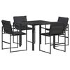 vidaXL Ensemble de salle &agrave; manger pour jardin 5 pcs Noir et Gris fonc&eacute;