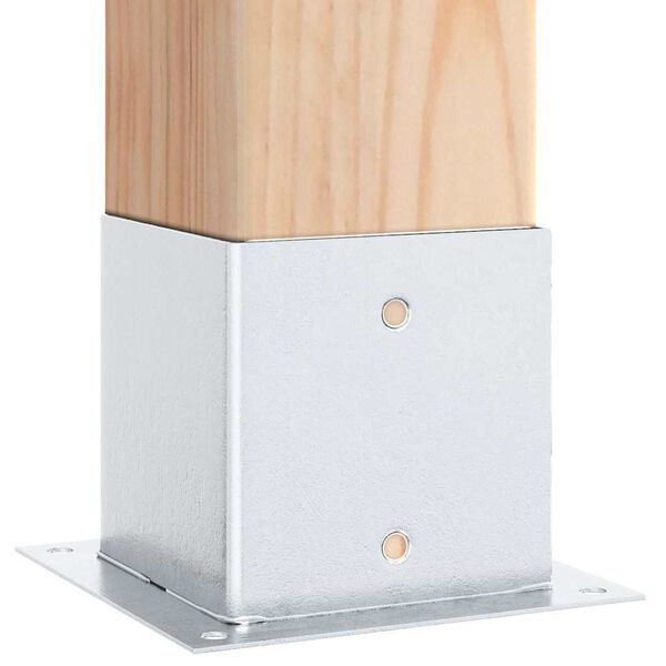 vidaXL Bases de poteau carrées 12 pcs argent 141x141mm acier galvanisé