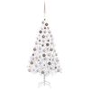 vidaXL Arbre de No&euml;l artificiel pr&eacute;-&eacute;clair&eacute; et boules blanc 120 cm PVC