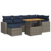 vidaXL Salon de jardin avec coussins 7 pcs gris r&eacute;sine tress&eacute;e