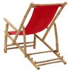 vidaXL Chaise de terrasse Bambou et toile Rouge