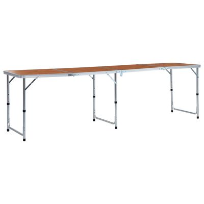 vidaXL Table pliable de camping Aluminium 240x60 cm