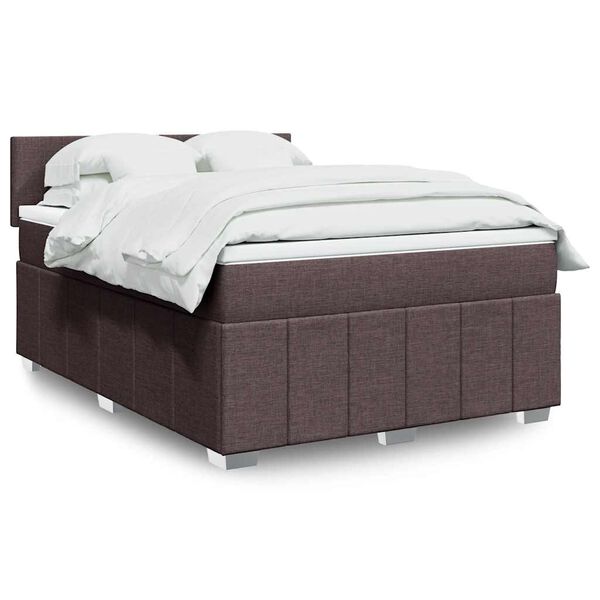 vidaXL Sommier &agrave; lattes de lit avec matelas Marron fonc&eacute; 140x190 cm