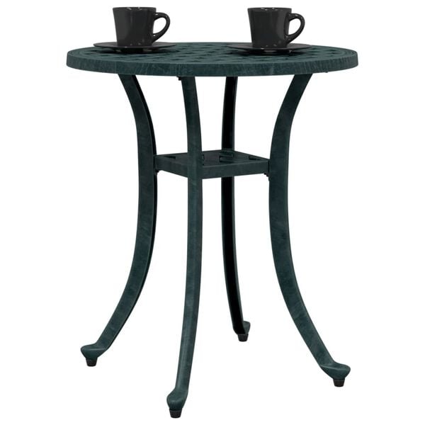 vidaXL Table de jardin vert &Oslash;48x53 cm aluminium coul&eacute;