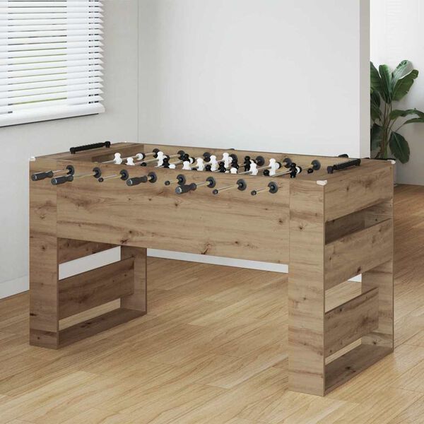 vidaXL Table de Foosball Ch&ecirc;ne Artisanal 146,5 x 74 x 85 cm