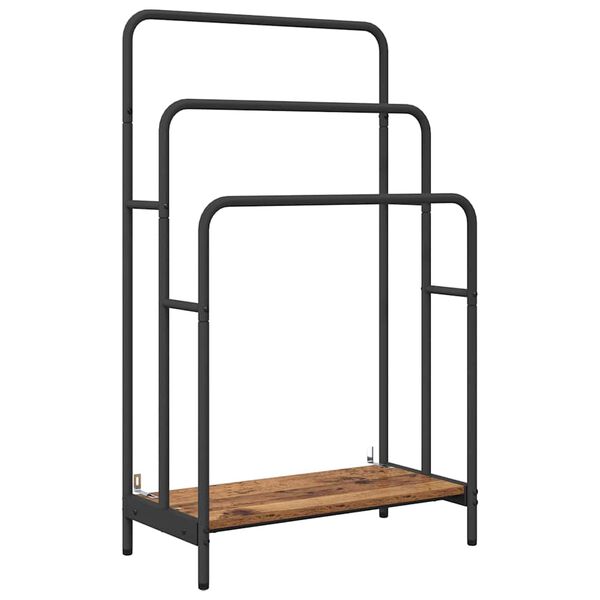 vidaXL Porte-v&ecirc;tements avec &eacute;tag&egrave;re Bois ancien 60 x 30 x 100,5 cm