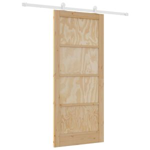 vidaXL Porte coulissante Naturel et Blanc 86 x 198,5 cm
