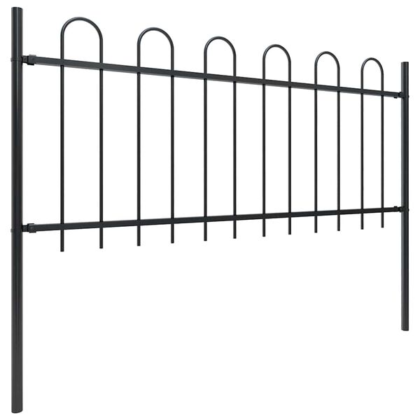 vidaXL Cl&ocirc;ture de jardin Boxtel avec arceau sup&eacute;rieur en acier 181 x 80 cm noir
