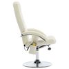 vidaXL Fauteuil de massage avec repose-pied blanc cr&egrave;me similicuir
