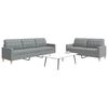 vidaXL Ensemble de canapés 2 pcs gris clair tissu