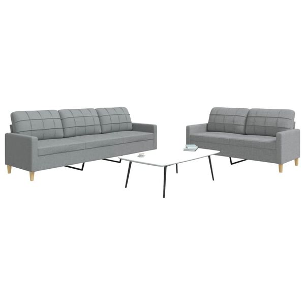 vidaXL Ensemble de canapés 2 pcs gris clair tissu