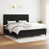 vidaXL Sommier &agrave; lattes de lit avec matelas Noir 200x200 cm Tissu