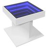 vidaXL Table basse avec LED blanc 50x50x45 cm bois d'ing&eacute;nierie