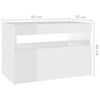 vidaXL Tables de chevet lumières LED 2 pcs blanc brillant 60x35x40 cm
