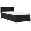 vidaXL Lit &agrave; ressorts avec matelas Noir 200 x 90 cm Polyester
