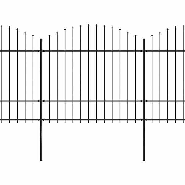 vidaXL Cl&ocirc;ture de jardin avec dessus en forme de lance en acier 1248 x 175 cm Noir