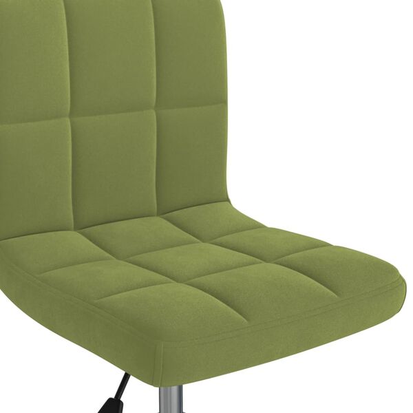 vidaXL Chaise pivotante de salle &agrave; manger Vert clair Velours