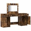 vidaXL Table de Toilette avec tiroir 3 pcs Marron Bois d'ing&eacute;nierie